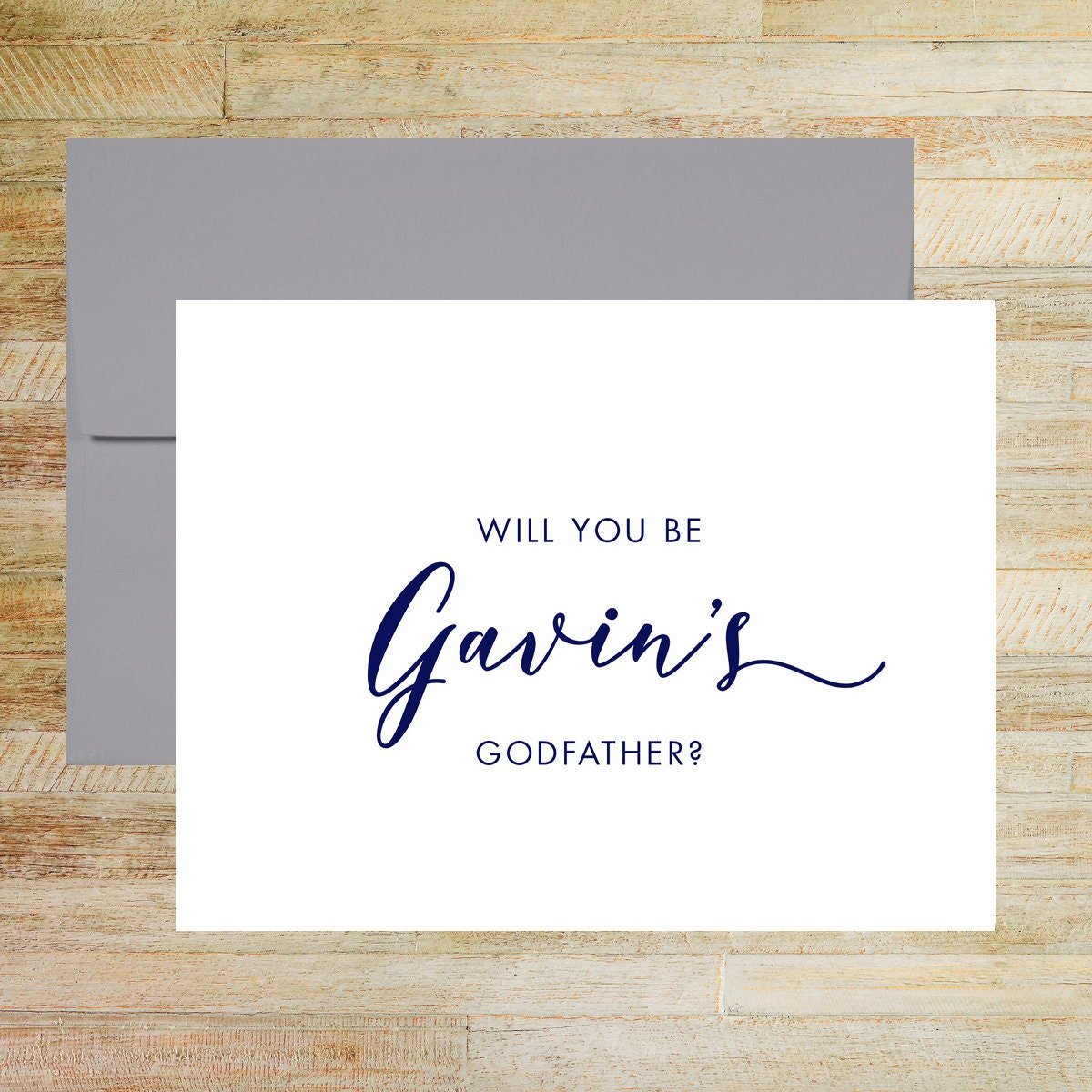 Will You Be My Godfather Card, Personalized Godparent Proposal Card with Child's Name