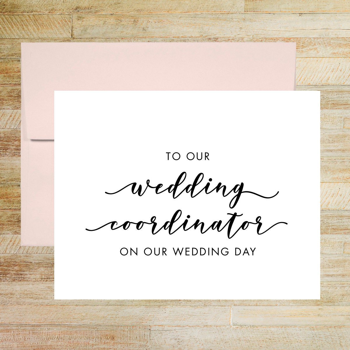 To Our Wedding Coordinator On Our Wedding Day Thank You Card