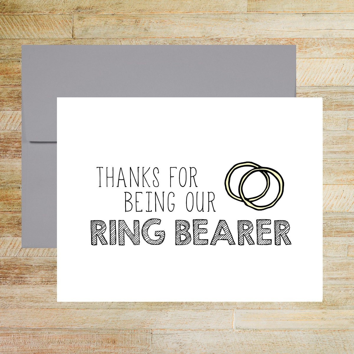 Thanks for Being My Ring Bearer Card, Our Ring Bearer Wedding Day Thank You Card
