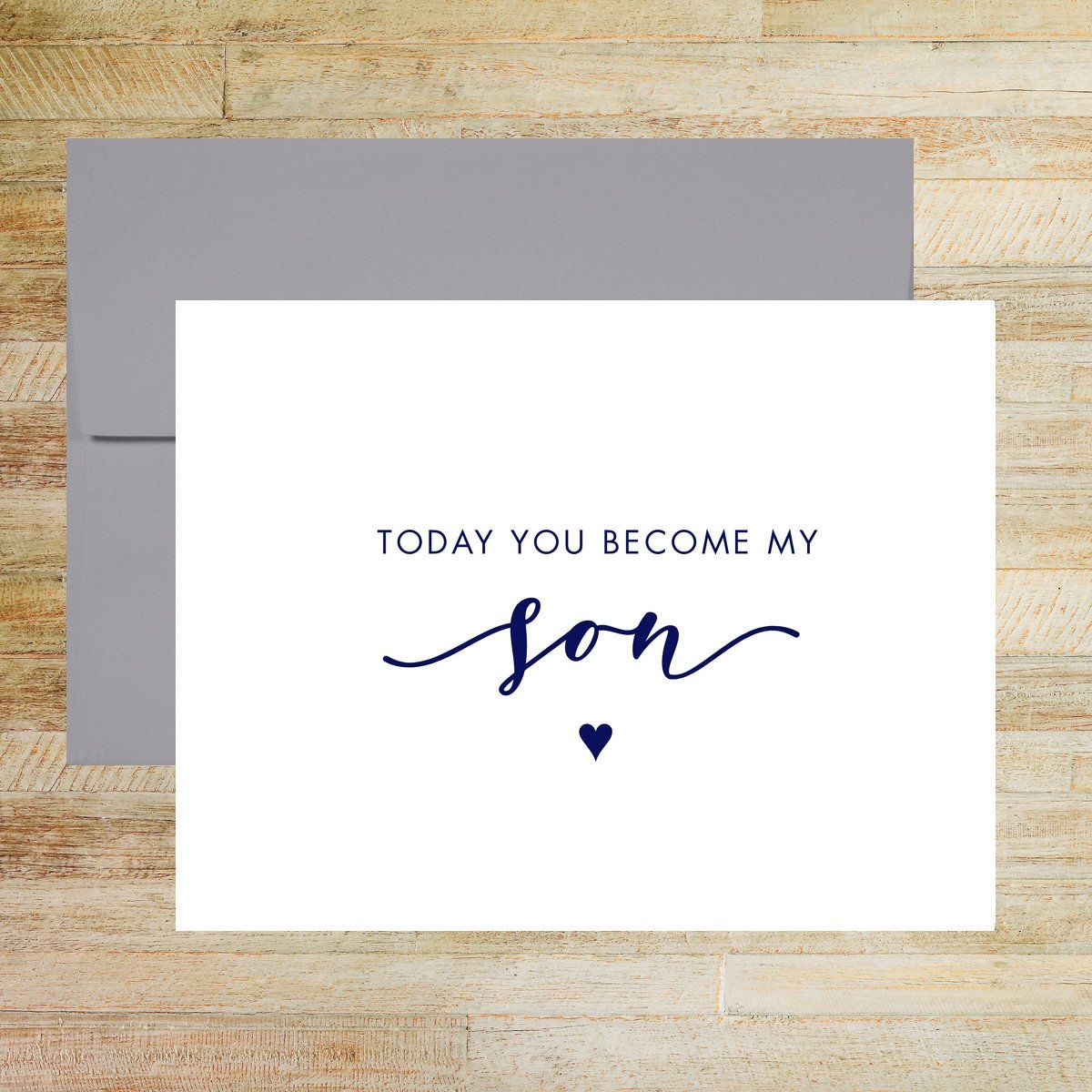Today You Become My Son Wedding Day Card