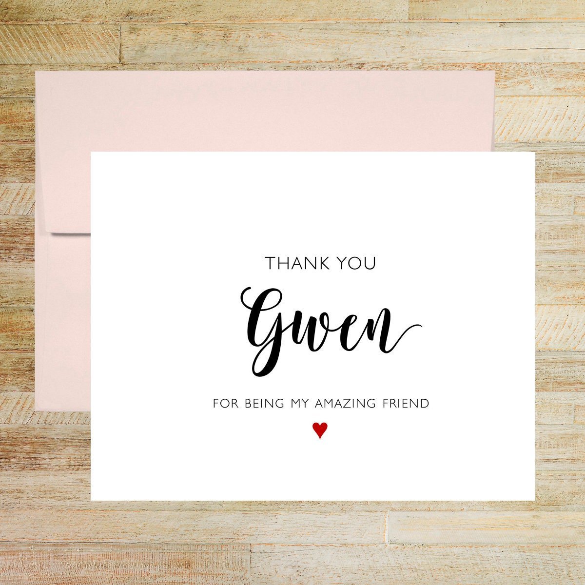 Thank You For Being My Amazing Friend Personalized Greeting Card