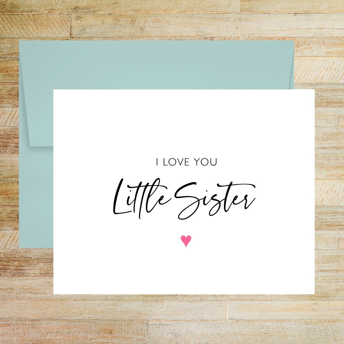 I Love You Little Sister Wedding Day Card