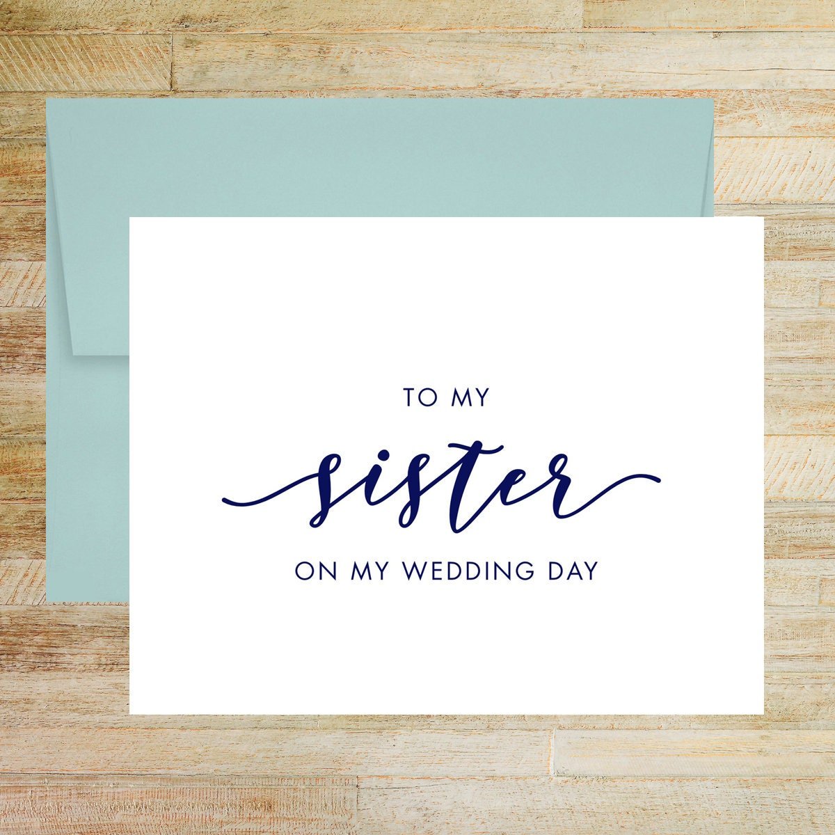 To My Sister On My Wedding Day Card