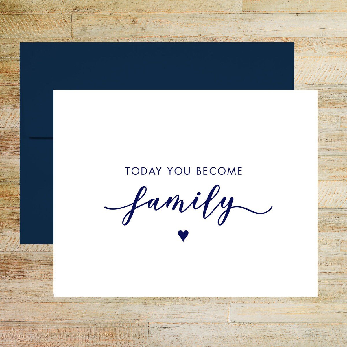 Today You Become Family Wedding Day Card
