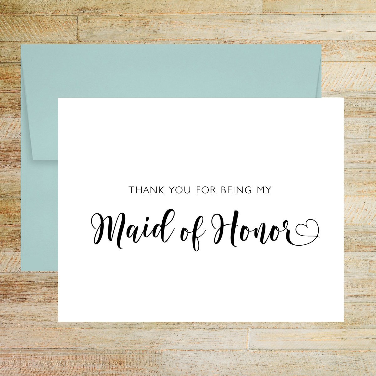 Thank You for Being My Maid of Honor Wedding Day Card