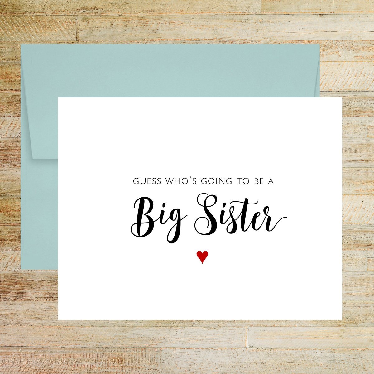 Guess Who's Going To Be A Big Sister Pregnancy Announcement Card