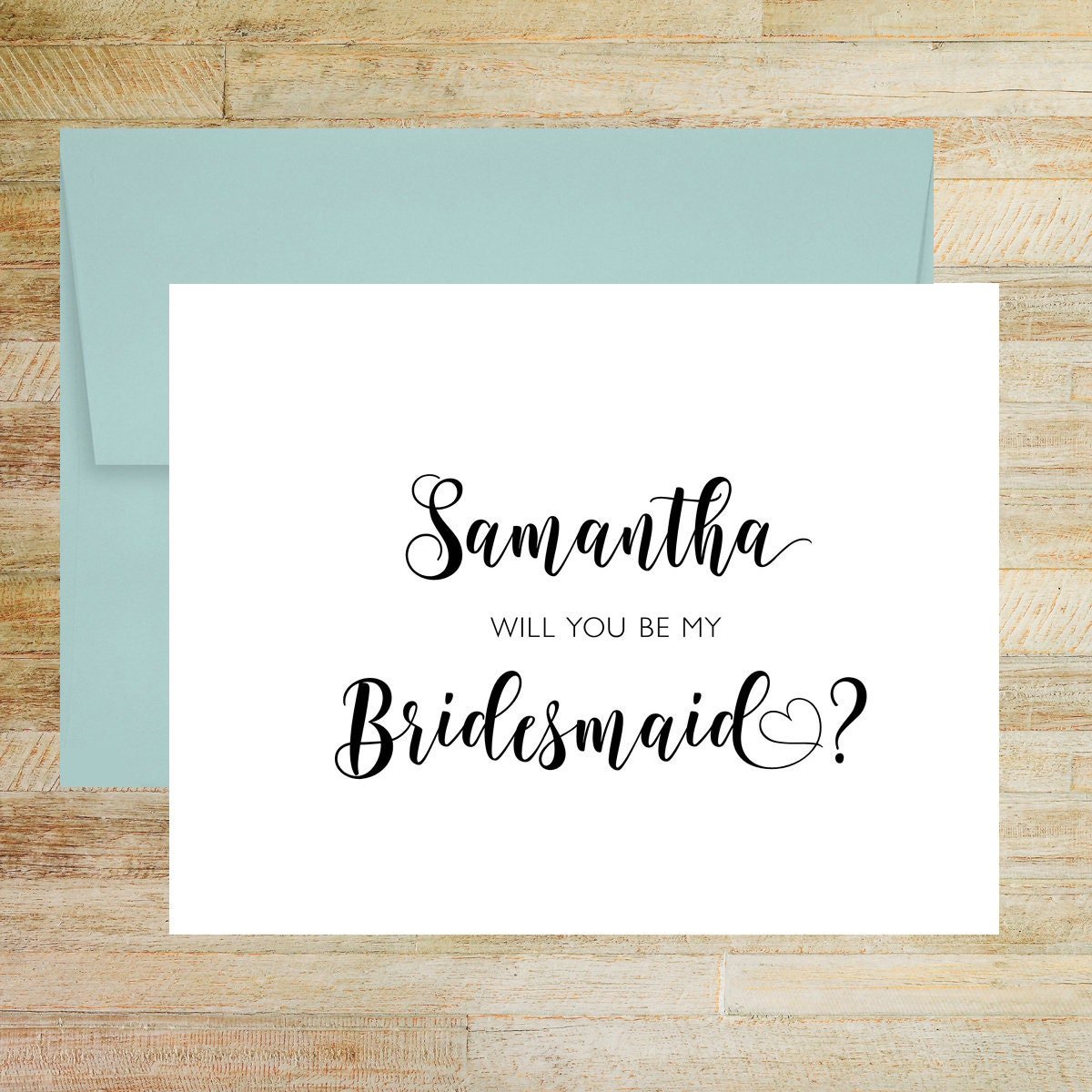 Will You Be My Bridesmaid Personalized Bridal Party Proposal Card