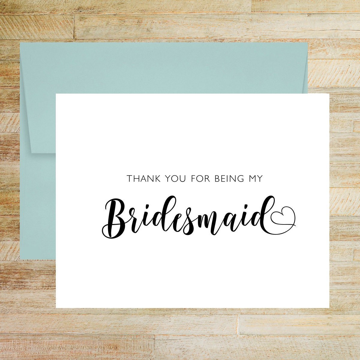 Thank You for Being My Bridesmaid Wedding Day Card