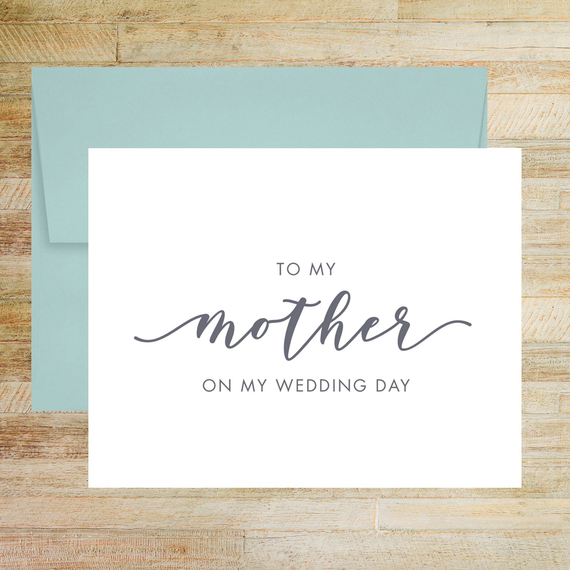 To My Mother on My Wedding Day Card