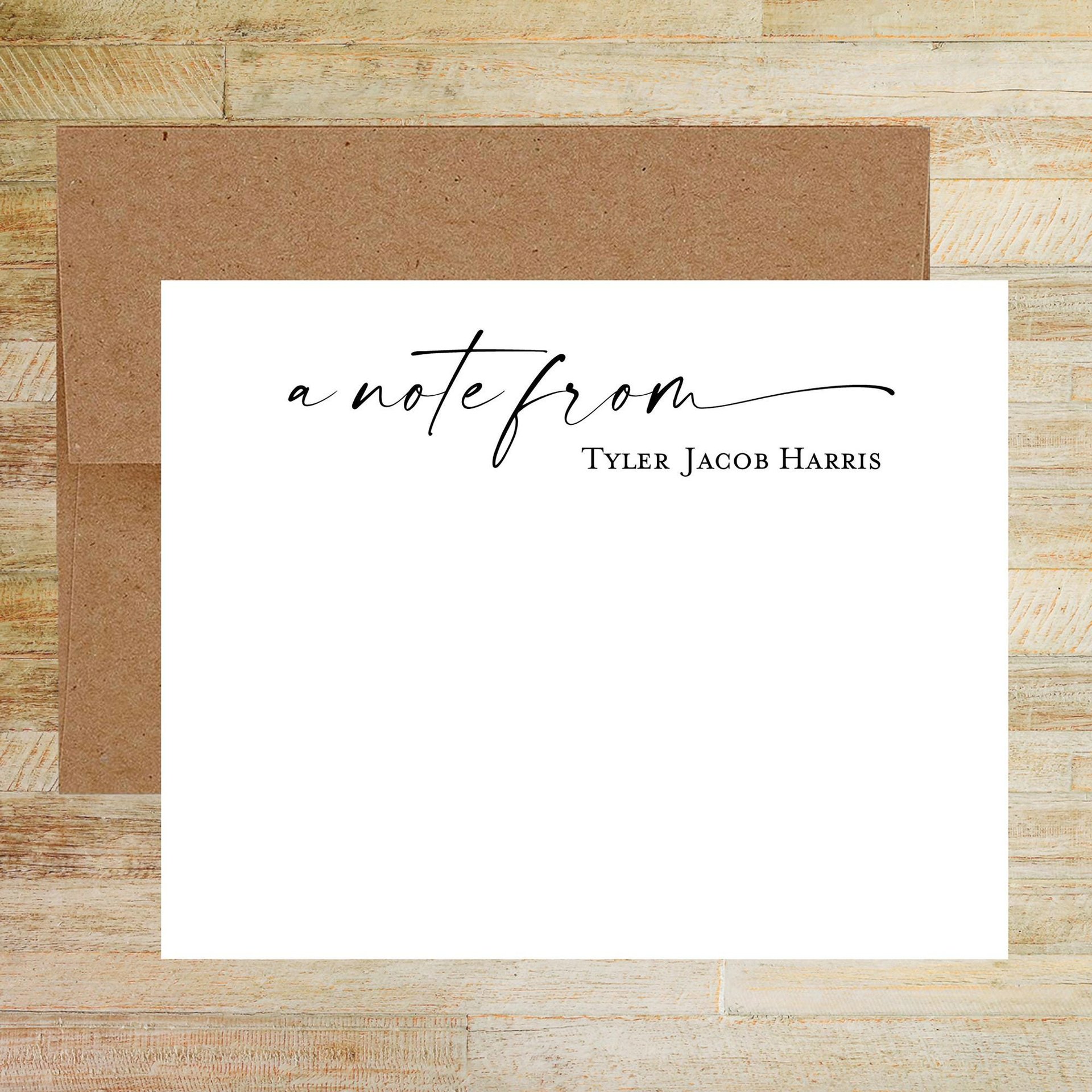A Note From Personalized Stationery - Set of 25 Flat Cards