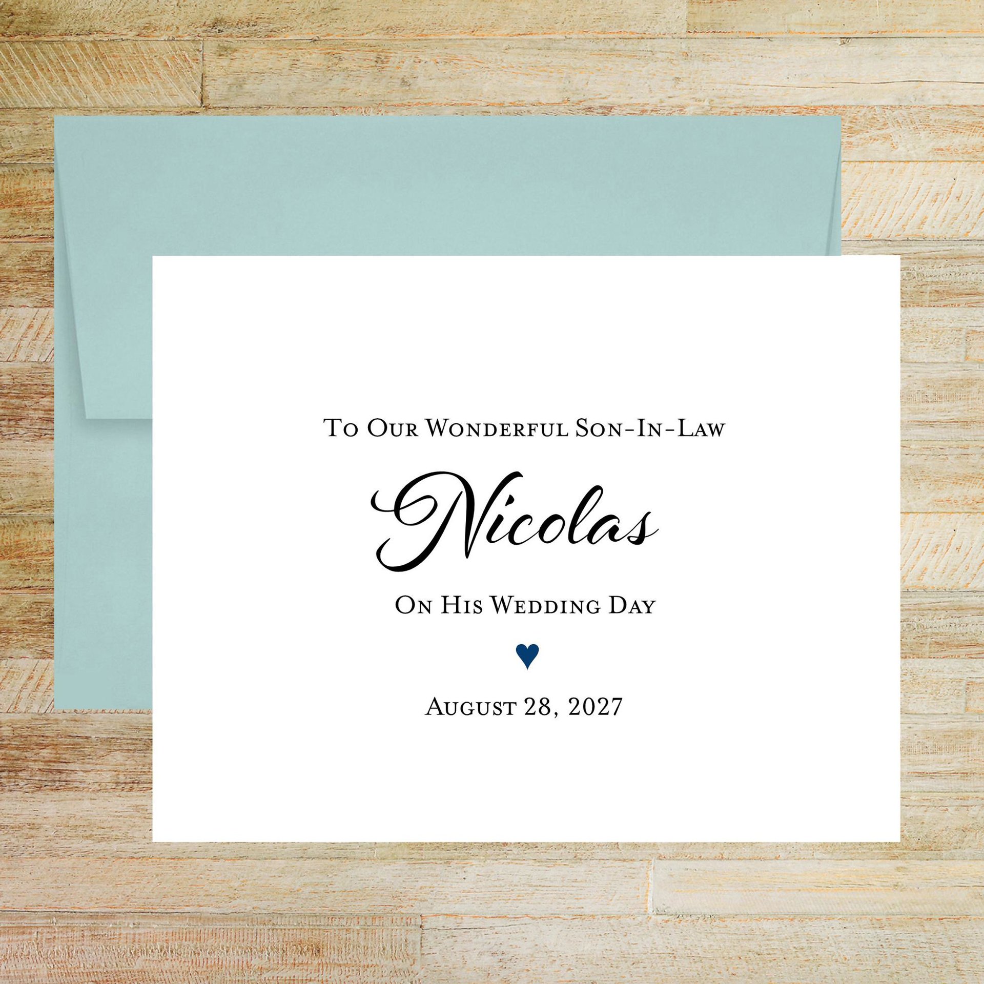 Personalized Son-In-Law Wedding Day Card