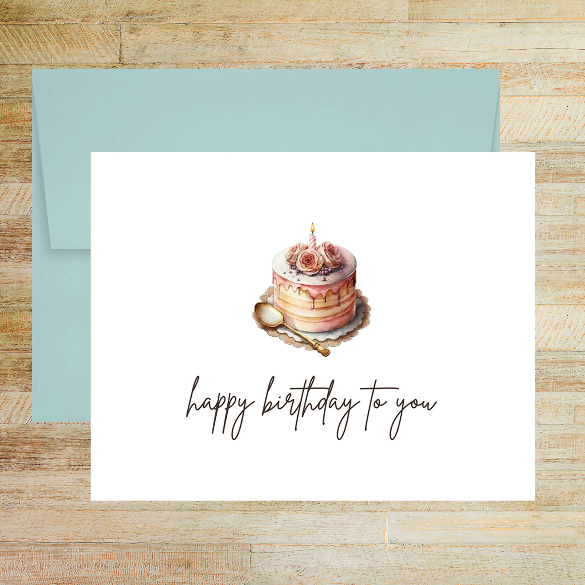 Fancy Pink Cake Happy Birthday Greeting Card