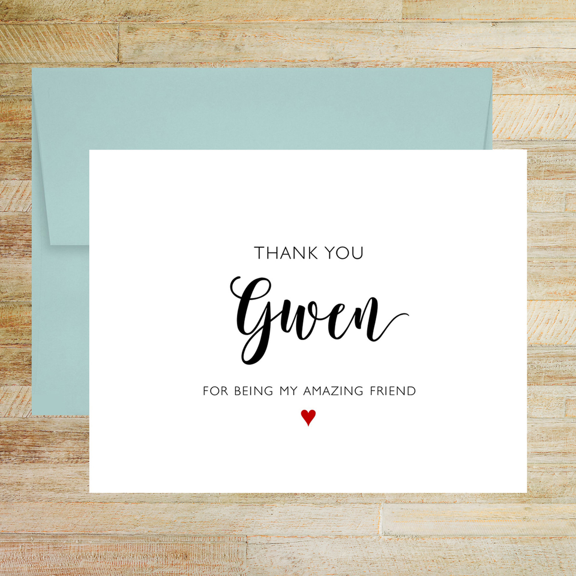 Thank You For Being My Amazing Friend Personalized Greeting Card