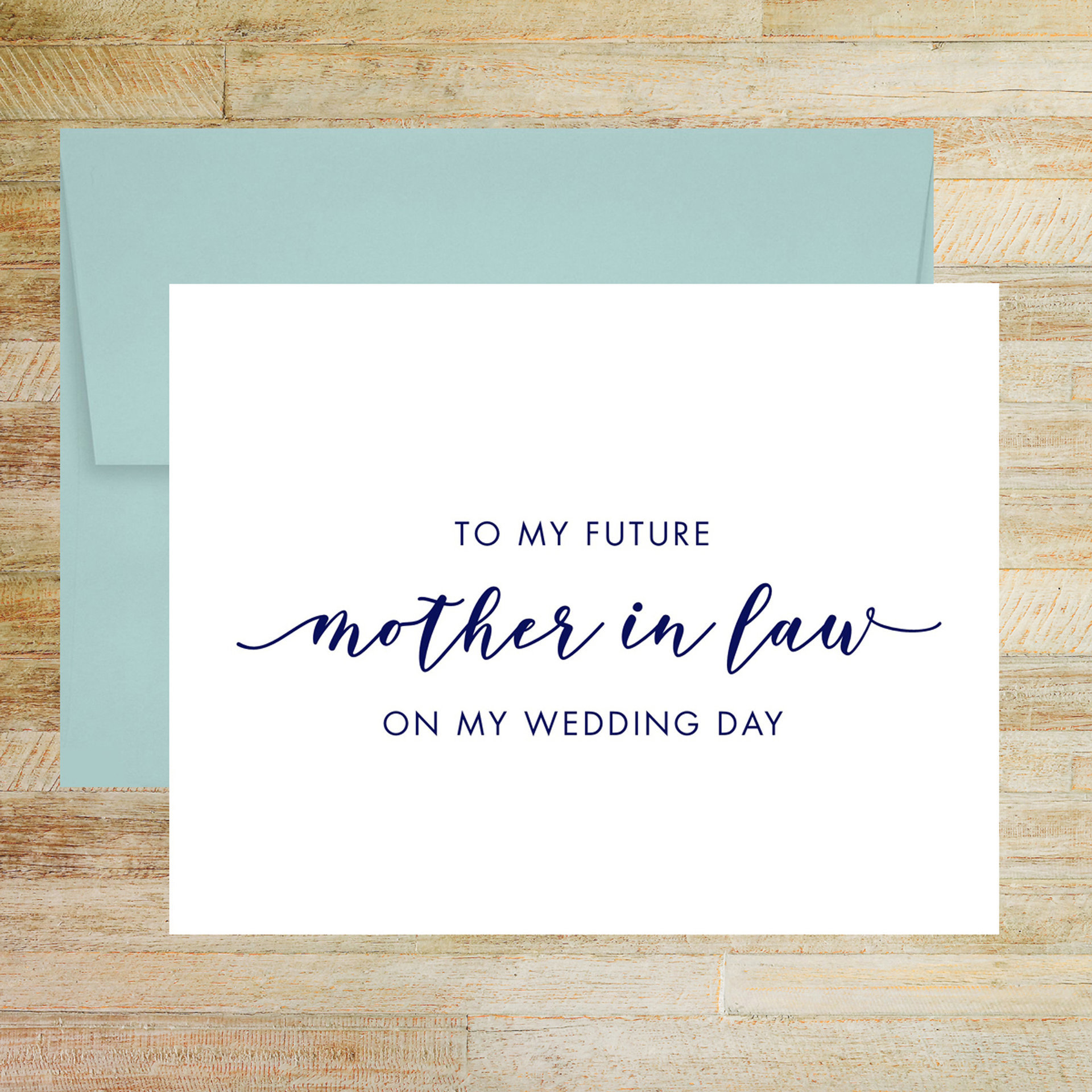 To My Future Mother in Law On My Wedding Day Card