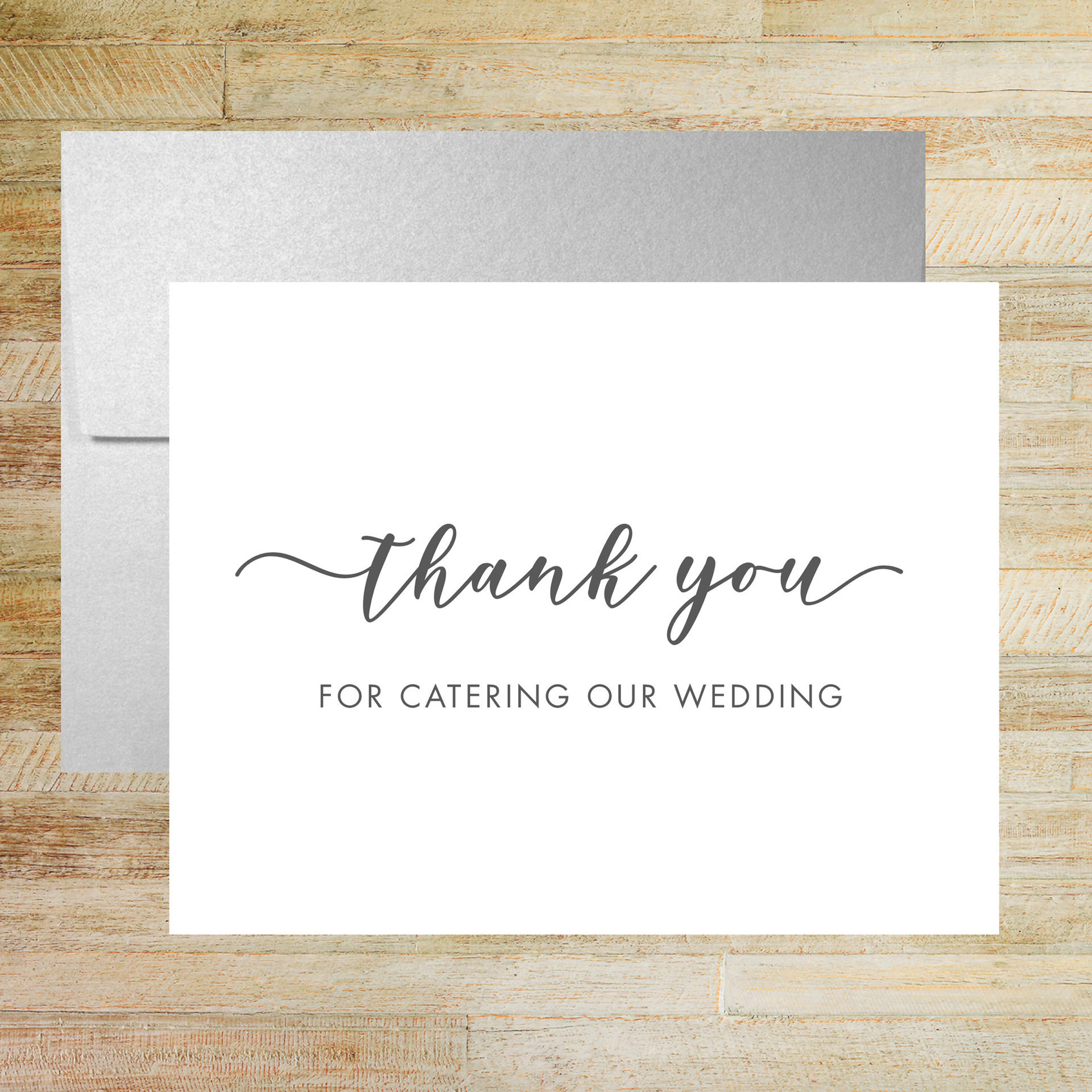 Thank You for Catering Our Wedding - Wedding Caterer Card