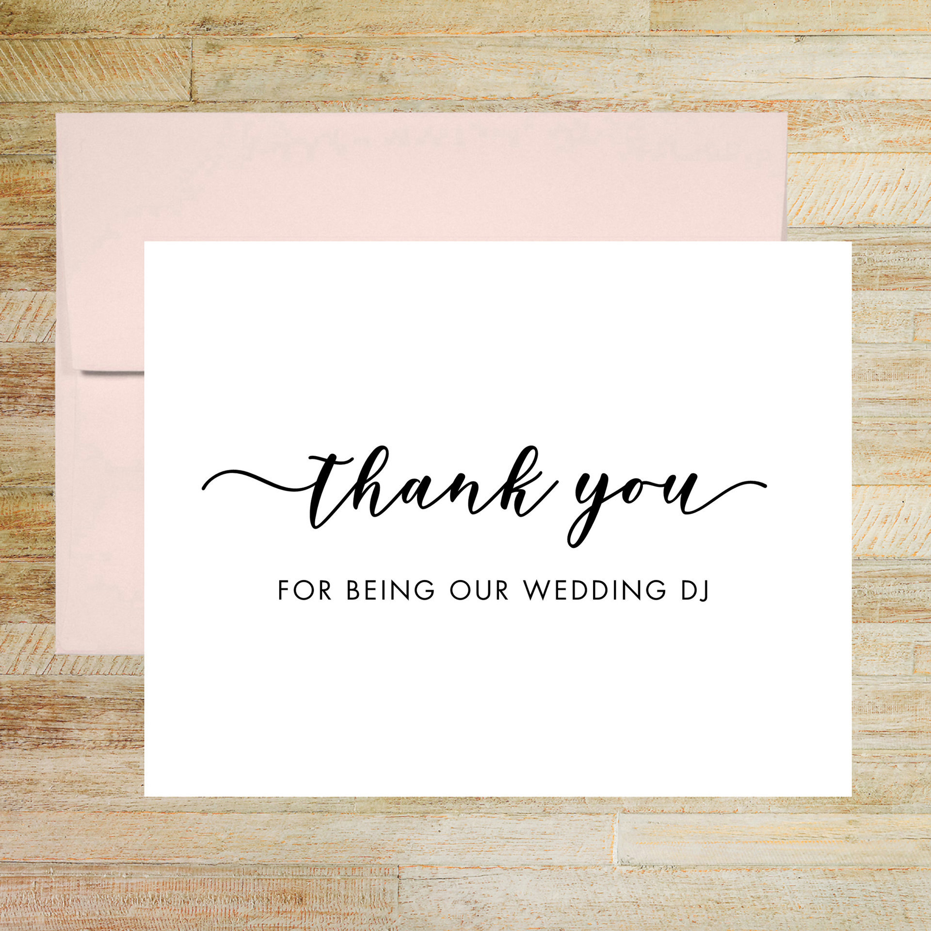 Thank You for Being Our Wedding DJ - DJ Appreciation Card