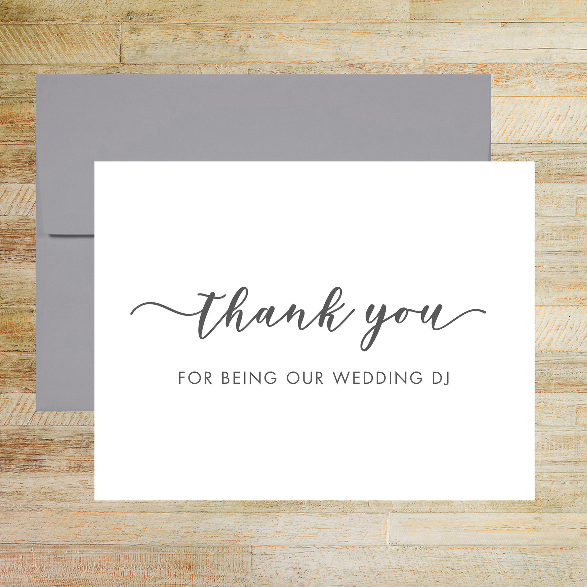 Thank You for Being Our Wedding DJ - DJ Appreciation Card
