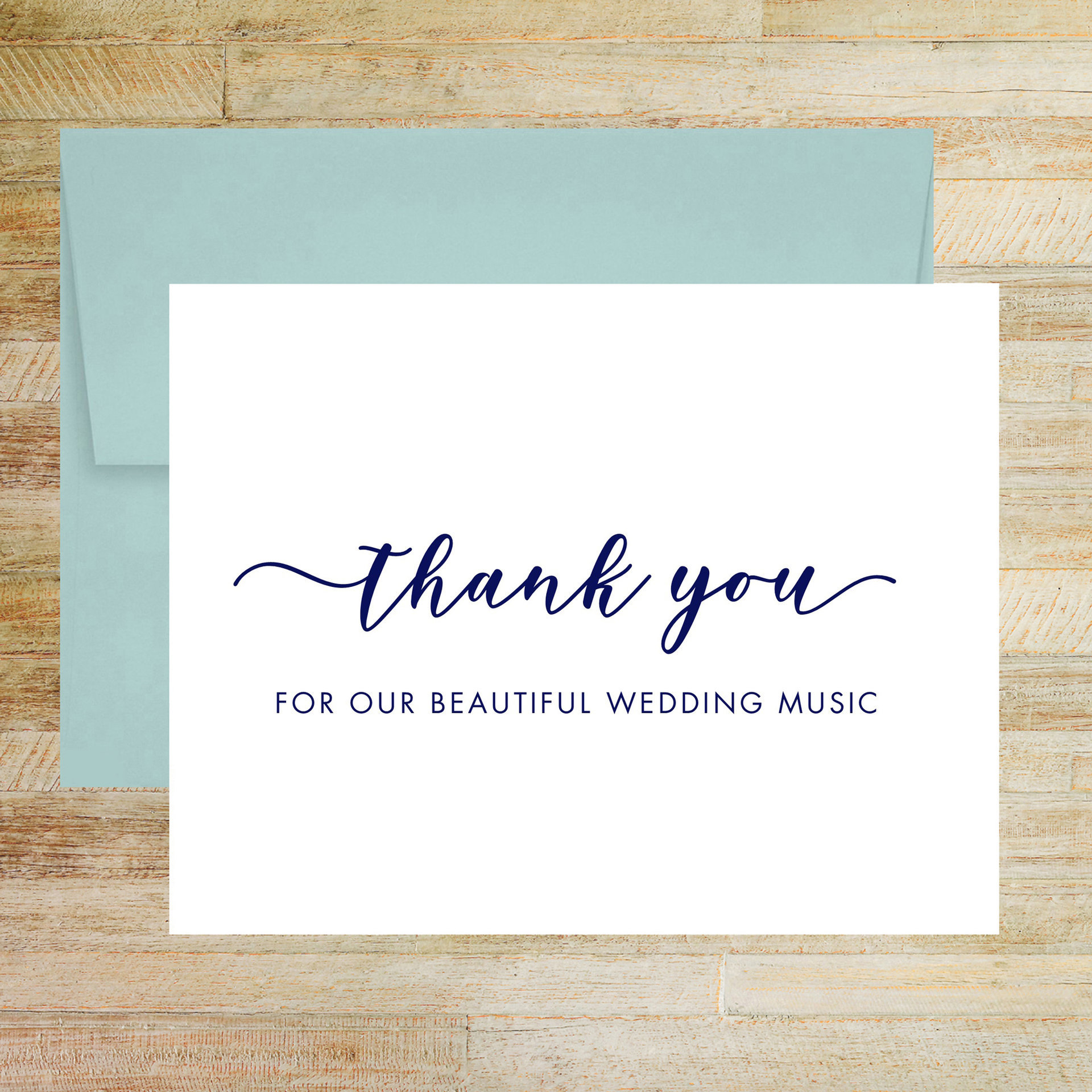Thank You For Our Beautiful Wedding Music Wedding Day Card, Wedding Vendor Tip Card