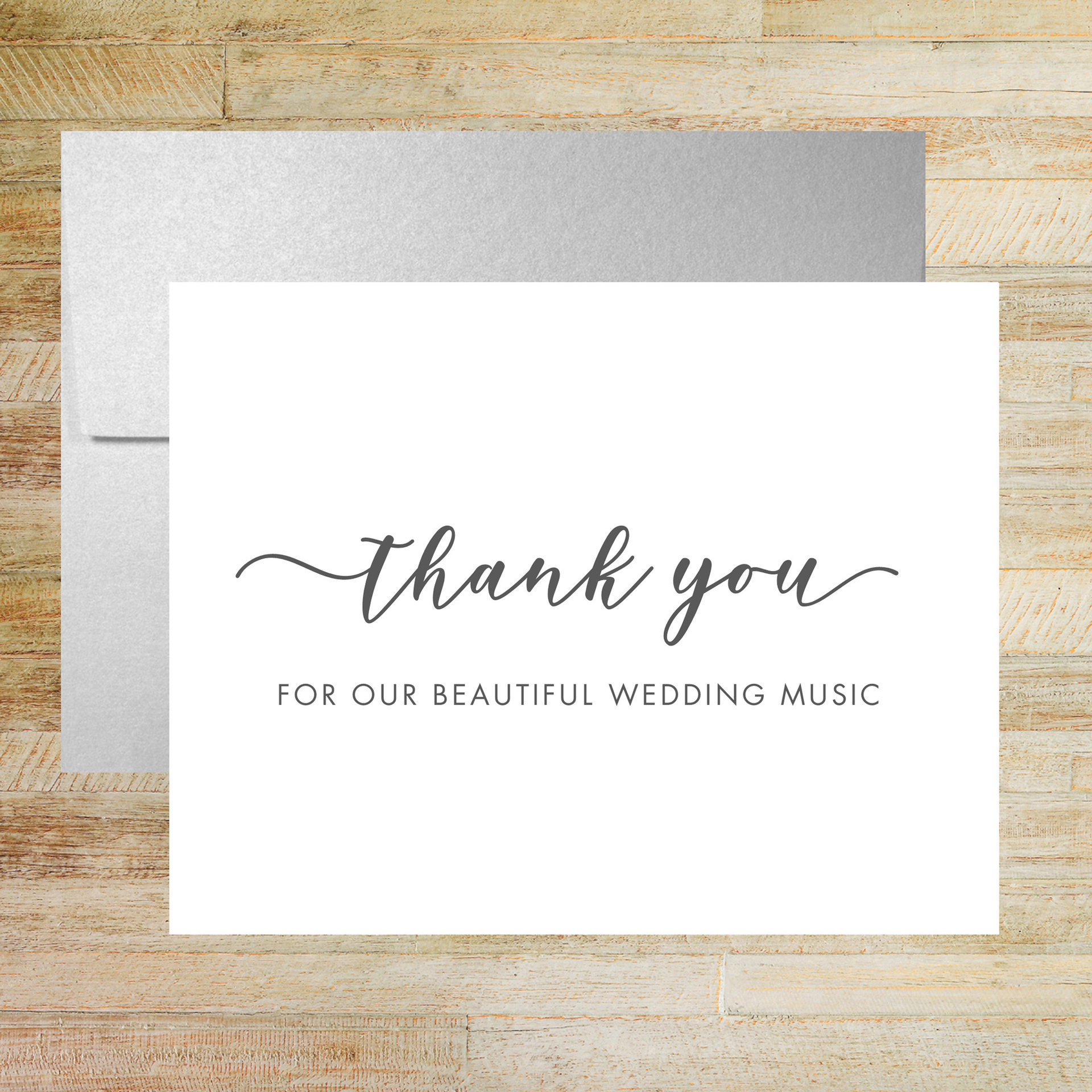 Thank You For Our Beautiful Wedding Music Wedding Day Card, Wedding Vendor Tip Card