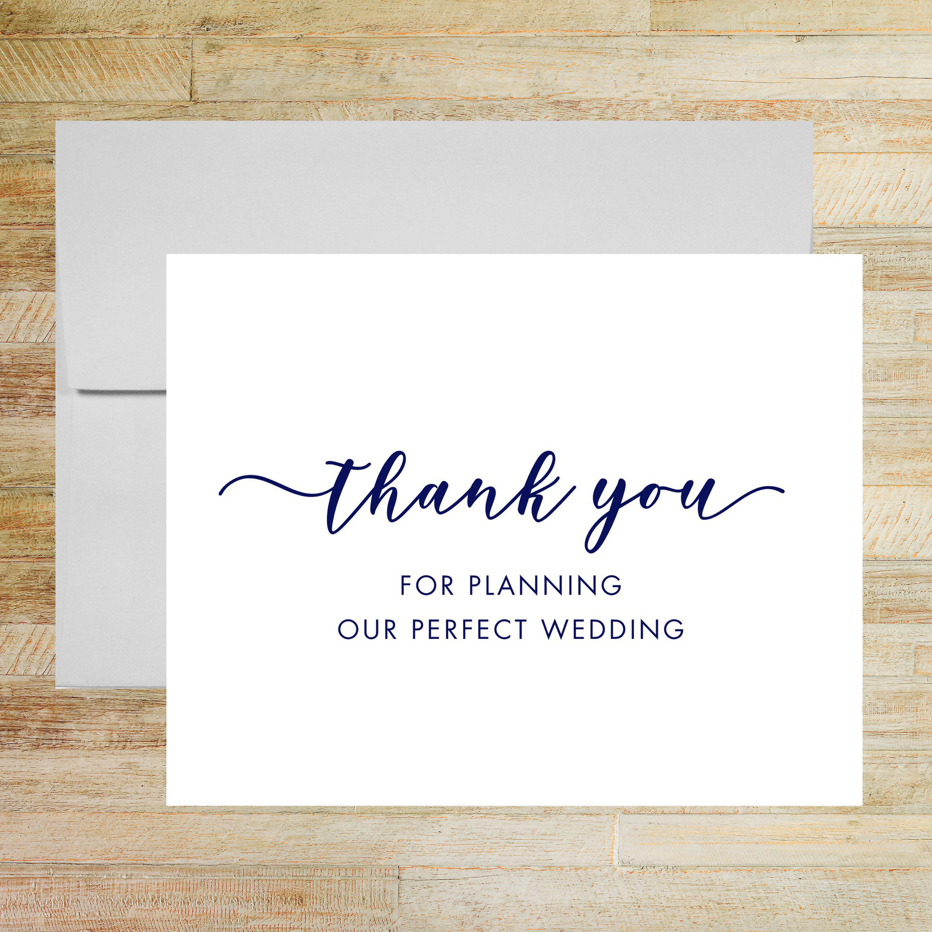 Thank You for Planning Our Perfect Wedding - Wedding Planner Card
