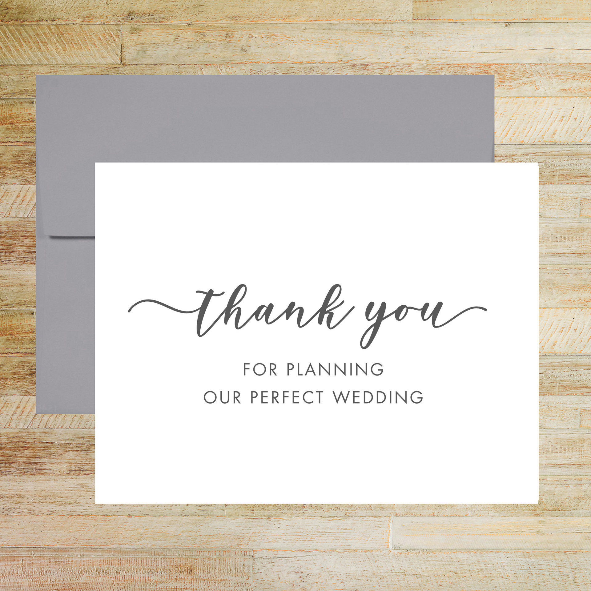 Thank You for Planning Our Perfect Wedding - Wedding Planner Card