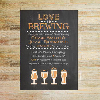 Love is Brewing Bridal Shower Invitations - Set of 10 5 x 7 Cards
