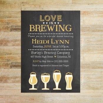 Love is Brewing Bridal Shower Invitations - Set of 10 5 x 7 Cards
