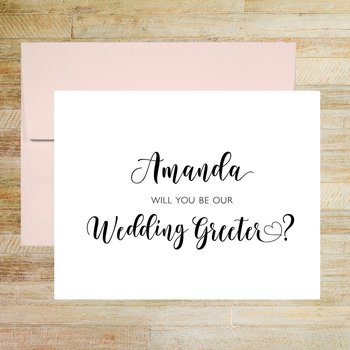 Will You Be Our Wedding Greeter? - Personalized Bridal Party Proposal Card
