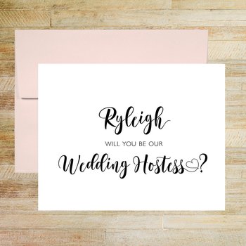 Will You Be Our Wedding Hostess? - Personalized Bridal Party Proposal Card