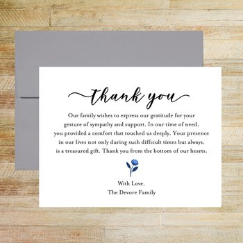 Personalized Sympathy Thank You Cards, Set of 25