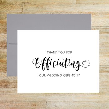 Thank You For Officiating Our Wedding Day Card