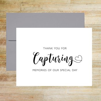 Thank You for Capturing Our Special Day, Card for Wedding Photographer and Videographer