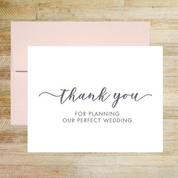 Thank You For Planning The Perfect Wedding, Wedding Vendor Thank You Card
