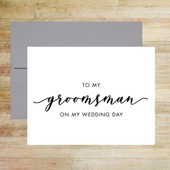 To My Groomsman On My Wedding Day Thank You Card