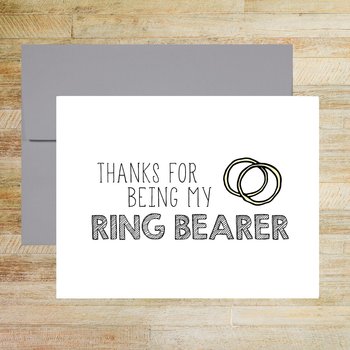 Thanks for Being My Ring Bearer Card, Our Ring Bearer Wedding Day Thank You Card