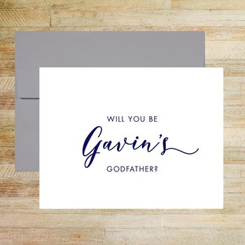 Will You Be My Godfather Card, Personalized Godparent Proposal Card with Child's Name