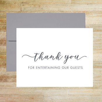 Thank You For Entertaining Our Guests Wedding Day Card, Wedding Vendor Tip Card