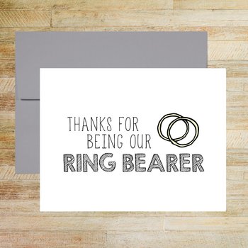 Thanks for Being My Ring Bearer Card, Our Ring Bearer Wedding Day Thank You Card