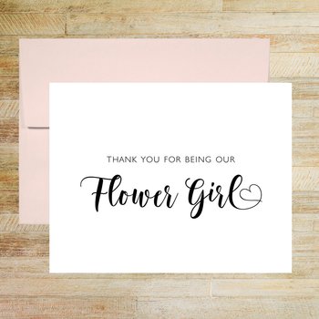 Thank You for Being Our Flower Girl Wedding Day Card