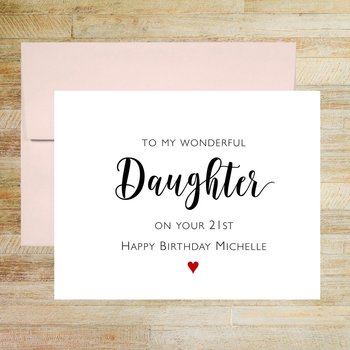 To My Wonderful Daughter Happy Birthday Personalized Greeting Card