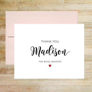 Thank You For Being Awesome Personalized Greeting Card