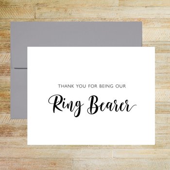 Thank You for Being Our Ring Bearer Wedding Day Card