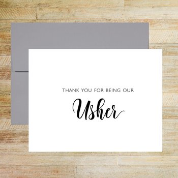 Thank You for Being Our Usher Wedding Day Card