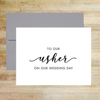 To Our Usher On Our Wedding Day Card