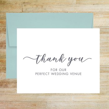 Thank You For Our Perfect Event Venue Wedding Vendor Card