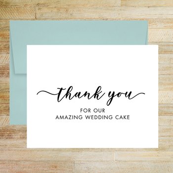 Thank You For Our Amazing Wedding Cake Wedding Vendor Card