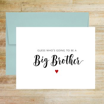 Guess Who's Going To Be A Big Brother Pregnancy Announcement Card