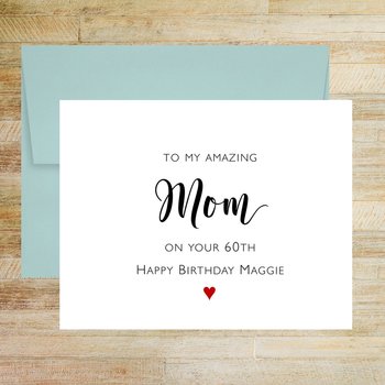 To My Amazing Mom Happy Birthday Personalized Greeting Card