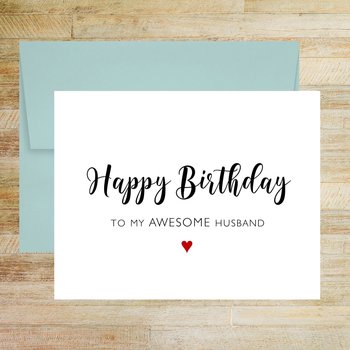 To My Awesome Husband Happy Birthday Greeting Card