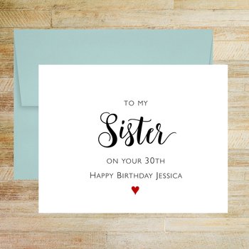 To My Sister Happy Birthday Personalized Greeting Card